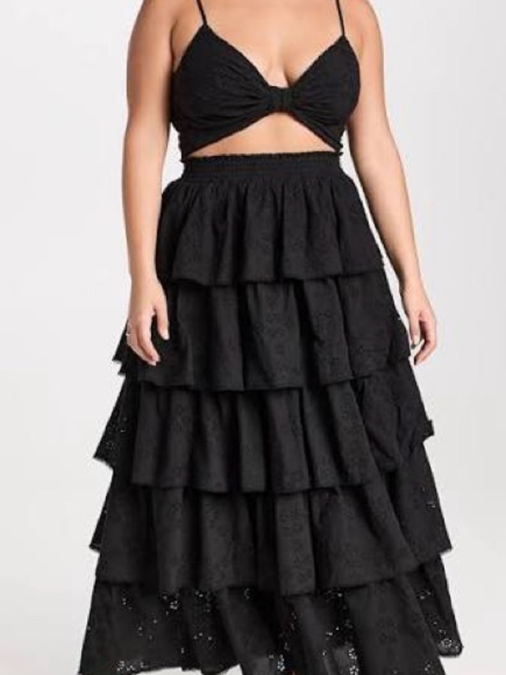 Hill House Black Tiered Maxi Skirt Set - Picture 2 of 3